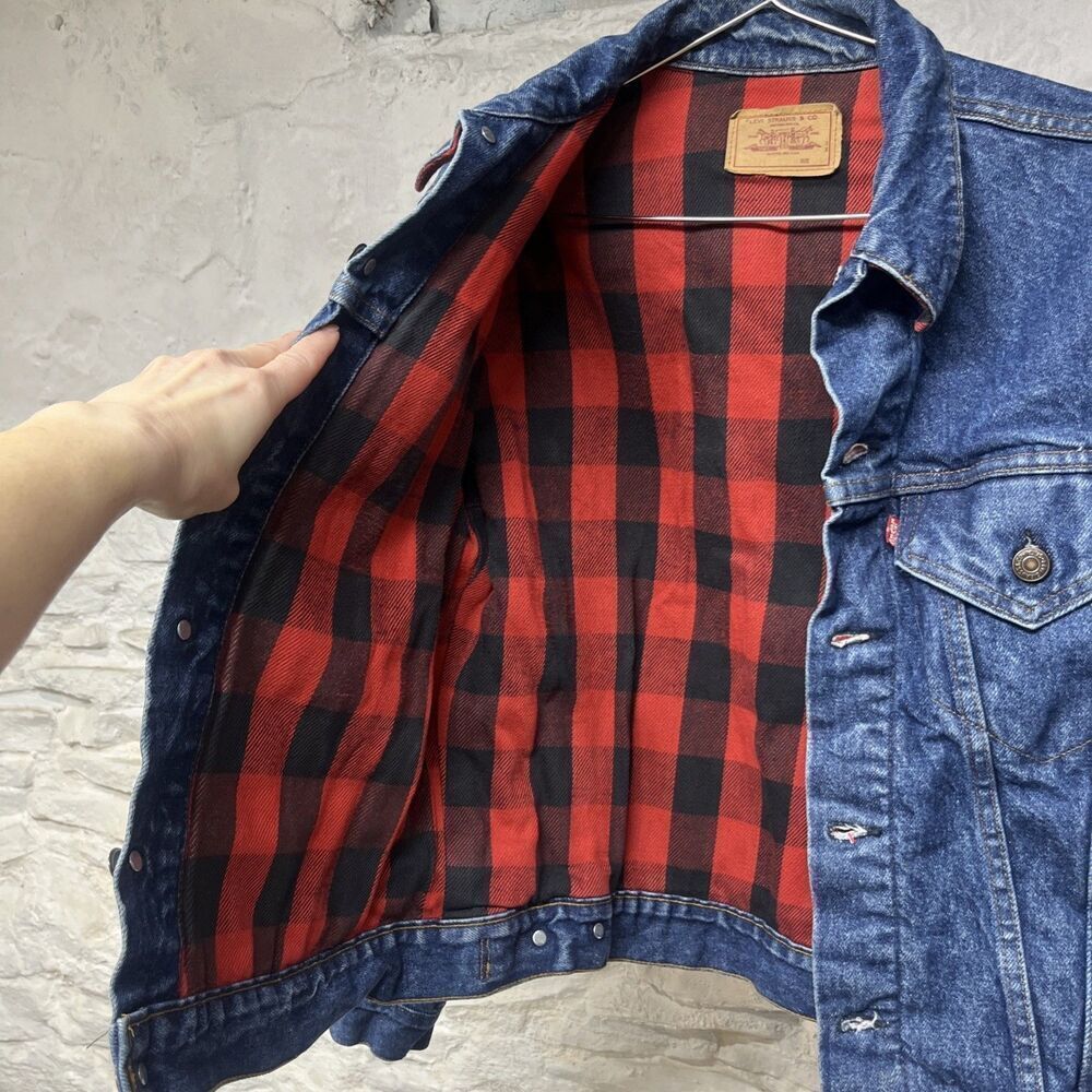 Levi's Indigo Denim Varsity Jacket - image 7